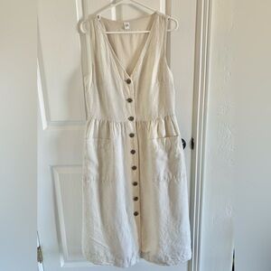 Gap linen cotton blend midi dress size 10 tall